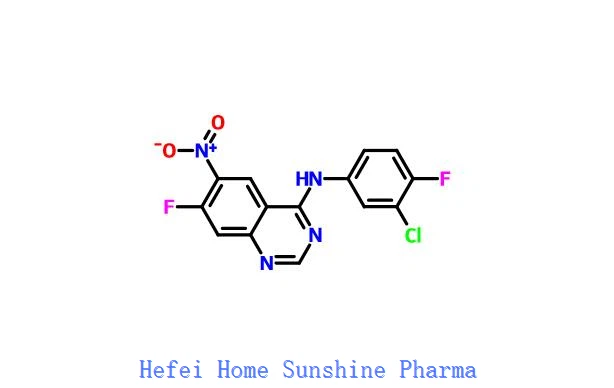 4-(3-kloori-4-fiuoro-fenyyliaMino)-7-fluori-6-nitroquninatsoliini CAS 162012-67-1