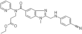 3 - [[[[2 - [[(4-syaanifenyyli) amino] metyyli] -1-metyyli-1H-bentsimidatsol-5-yyli] karbonyyli] pyridin-2-yyliamino] propionihappoetyyliesteri CAS 211915-84-3