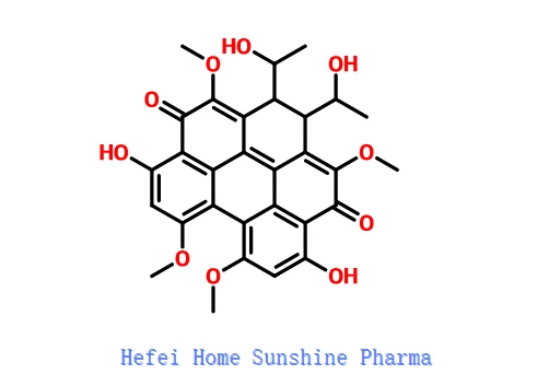 1,2-Dihydro-5,10-dihydroksi-1,2-bis(1-hydroksietyyli)-3,7,8,12-tetrametoksibentso[ghi]peryleeni-4,11-dioni CAS 24512-87-6
