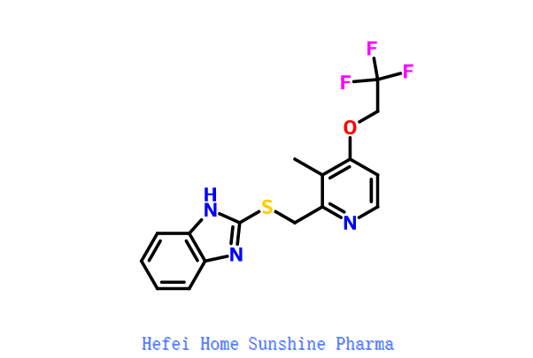 2-[3-metyyli-4-(2,2,2-trifluorietoksi)-2-pyridinyyli]metyylithio-1H-bentsimidatsoli CAS 103577-40-8