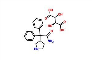 3- (S)-(+)-(1-karbamoyyli-1,1-difenyylimetyyli) pyrroloidiini-L-(+)-tartaraatti CAS 134002-26-9